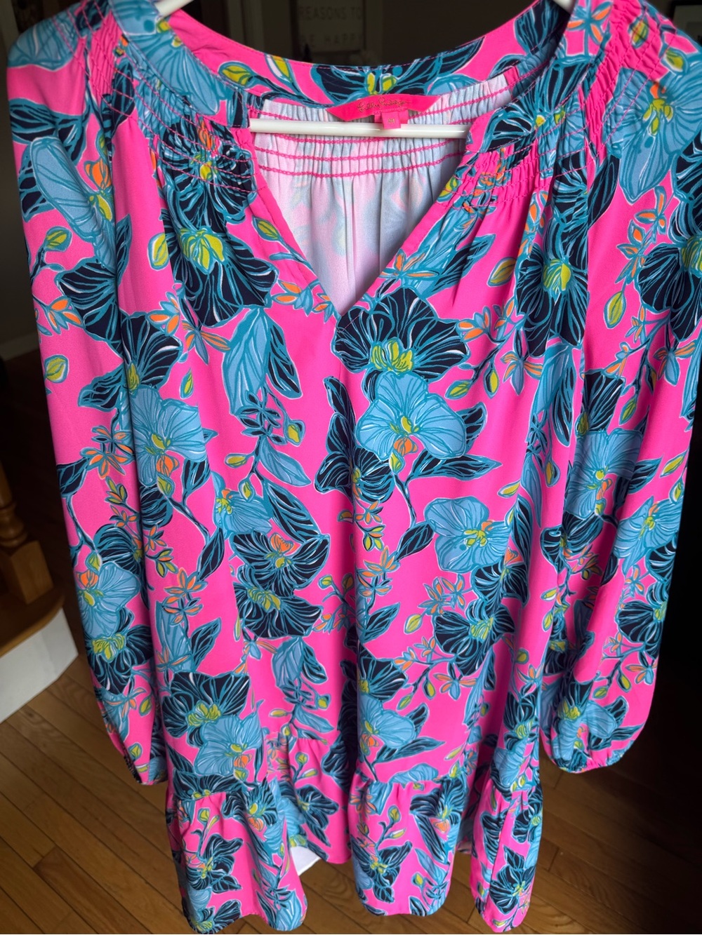 Lilly Pulitzer “Lucee” Pink Floral Tunic Dress Size M - Picture 4 of 7
